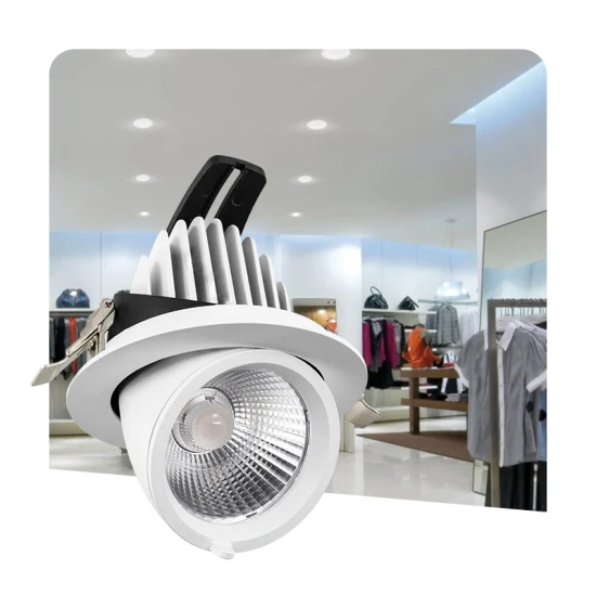 Lampada da incasso con giunto cardanico LED COB da 20 W Ra80/Ra90